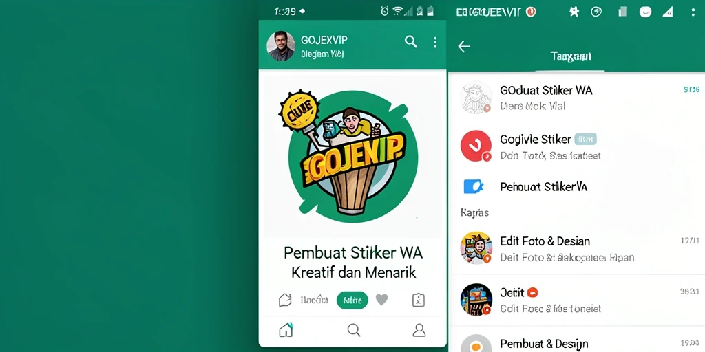 Tampilan utama GOJEKVIP untuk membuat stiker WA.