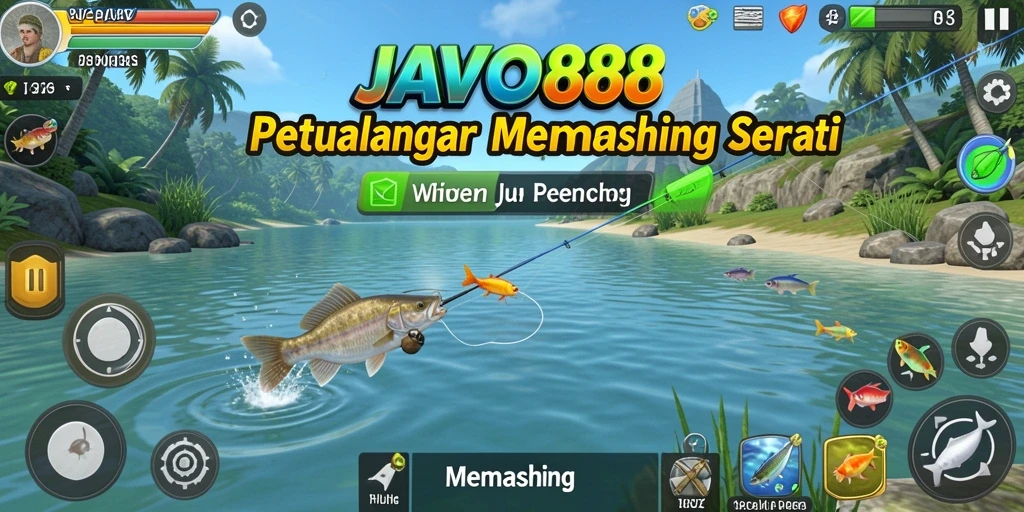 Antarmuka permainan JAVO88 yang menarik saat memancing.