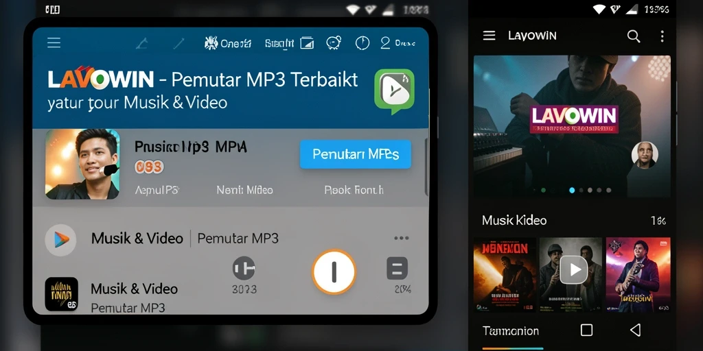 Antarmuka pengguna LAVOWIN dengan fitur Pemutar MP3 yang menarik.