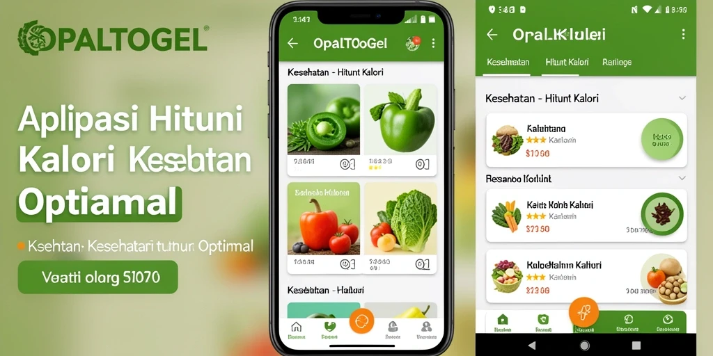 Tampilan utama OPALTOGEL menampilkan antarmuka yang user-friendly untuk menghitung kalori.