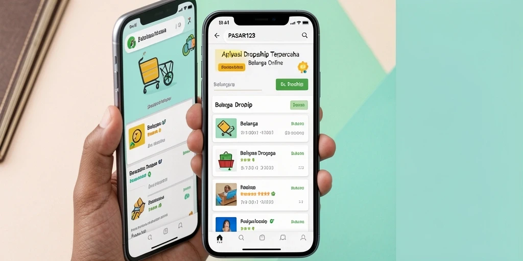 Tampilan antarmuka PASAR123 untuk aplikasi Dropship yang user-friendly.