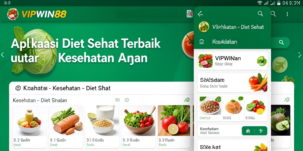 Antarmuka aplikasi VIPWIN88 yang intuitif untuk pengelolaan Diet Sehat.