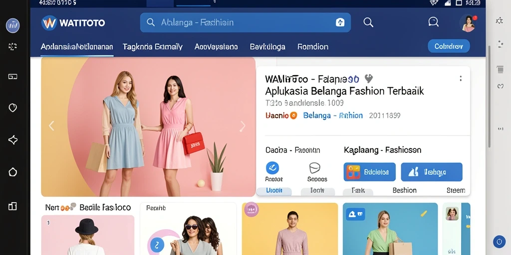 Tampilan elegan antarmuka aplikasi WATITOTO untuk belanja fashion.