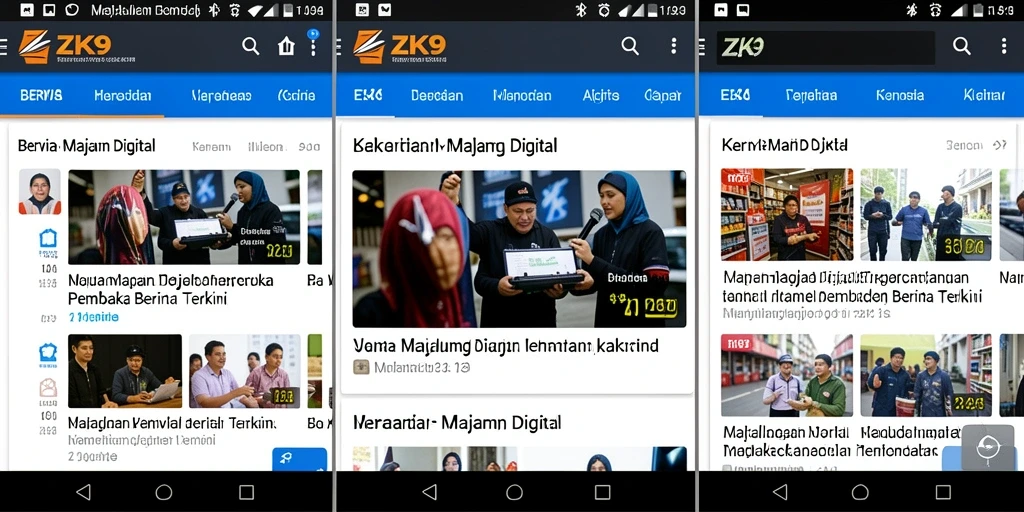 Tampilan antarmuka ZK9 yang modern dan fungsional untuk Majalah Digital.
